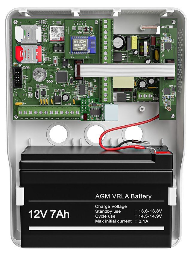 Mega v.8 в корпусе (под АКБ 1,2-7Ач с БРП 12V 2,5А) Панель охранная
