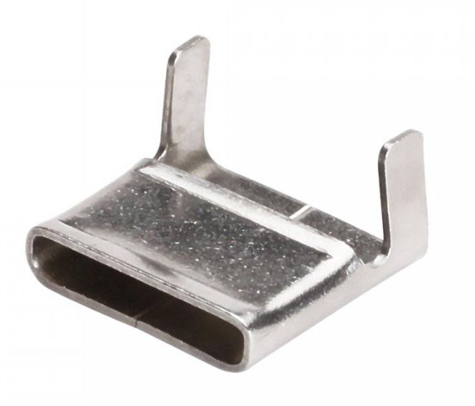 Скрепа бандажная из нержавеющей стали AISI 201 для монтажных лент 20 мм (30 шт) (PR08.12705) Скрепа бандажная из нержавеющей стали AISI 201
