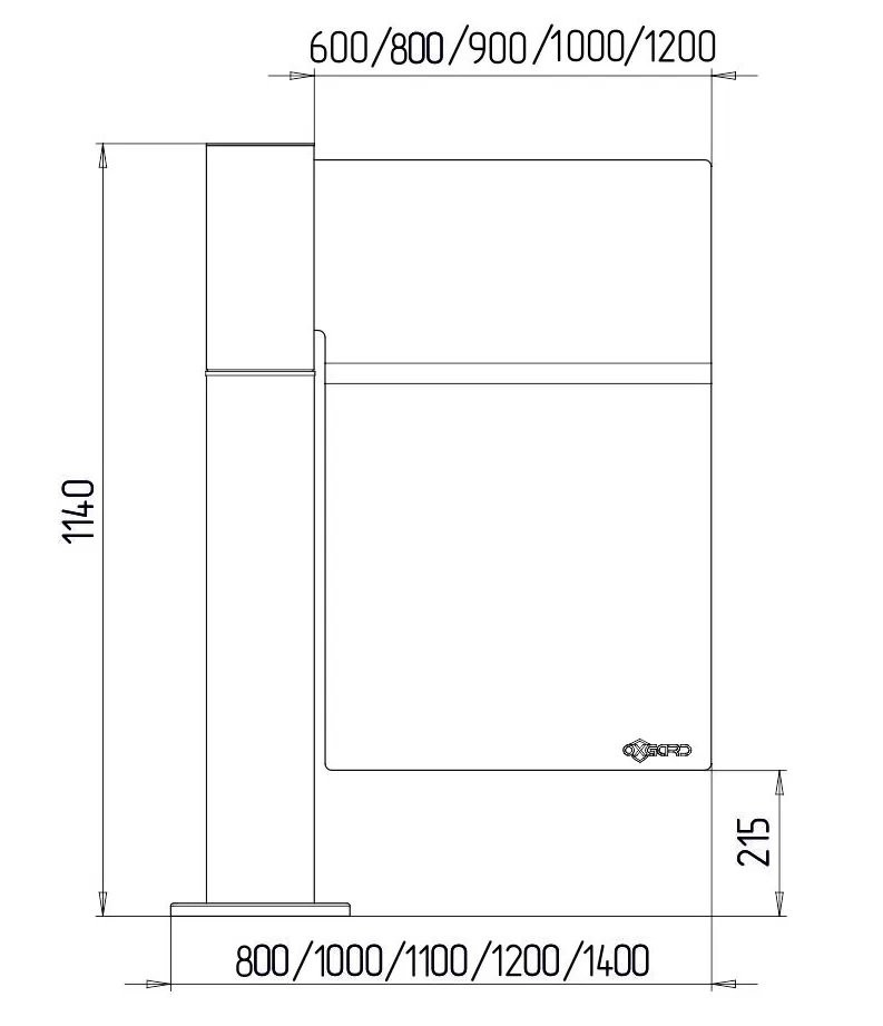 Стекло для калитки К-14 (600мм) Стекло для калитки