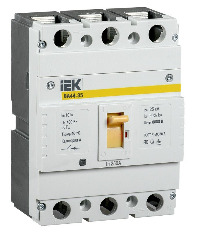 ВА44-35 3Р 250А 25кА (SVA4410-3-0250) Автоматический выключатель в литом корпусе