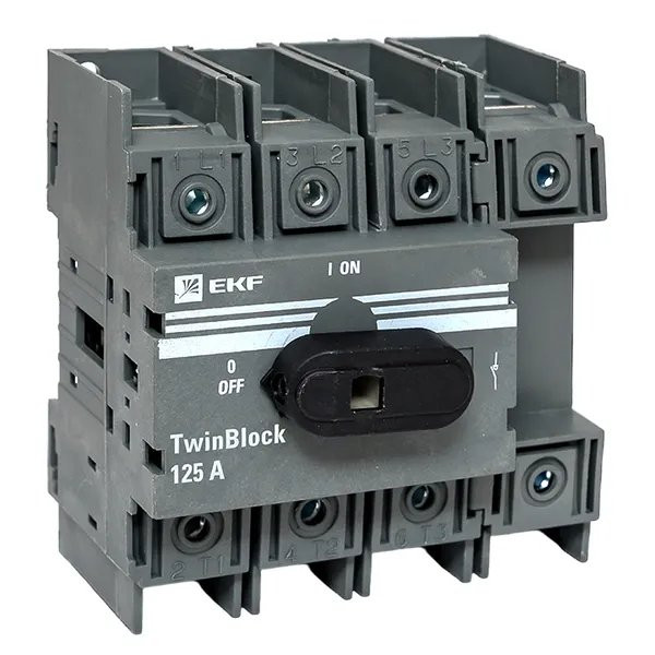 Рубильник 125A 4P с рукояткой управления для прямой установки TwinBlock (tb-125-4p-f) Рубильник