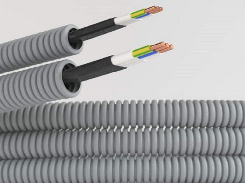 Труба ПВХ D20 + ВВГ-Пнг(А)-LS 3х1,5 Конкорд (9L920100KF) Труба гофрированная с кабелем