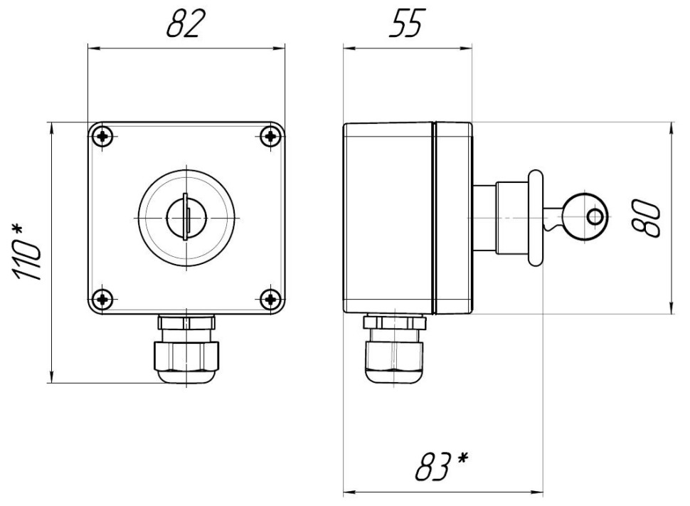 ПКУ-1 IP54 Пост кнопочный
