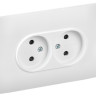 SKANDY Розетка 2-местная в сборе SK-R09W без заземления с защитными шторками скрытой установки 10А арктический белый (SK-R23-10-K01-F) Розетка с защитными шторками