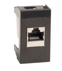 Розетка RJ-45 Viva 1 модуль черная (45238) Розетка компьютерная с одним разъёмом