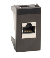 Розетка RJ-45 Viva 1 модуль черная (45238) Розетка компьютерная с одним разъёмом