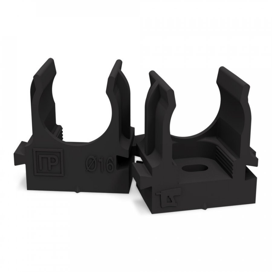 Крепеж-клипса для монтажного пистолета черн.в гофроящике D16 (1400 шт) (PR13.0455) Крепление для труб ПВХ