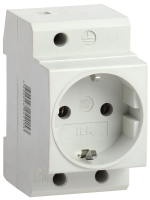 Розетка РАр10-3-ОП с заземлением на DIN-рейку белая (MRD10-16) Розетка