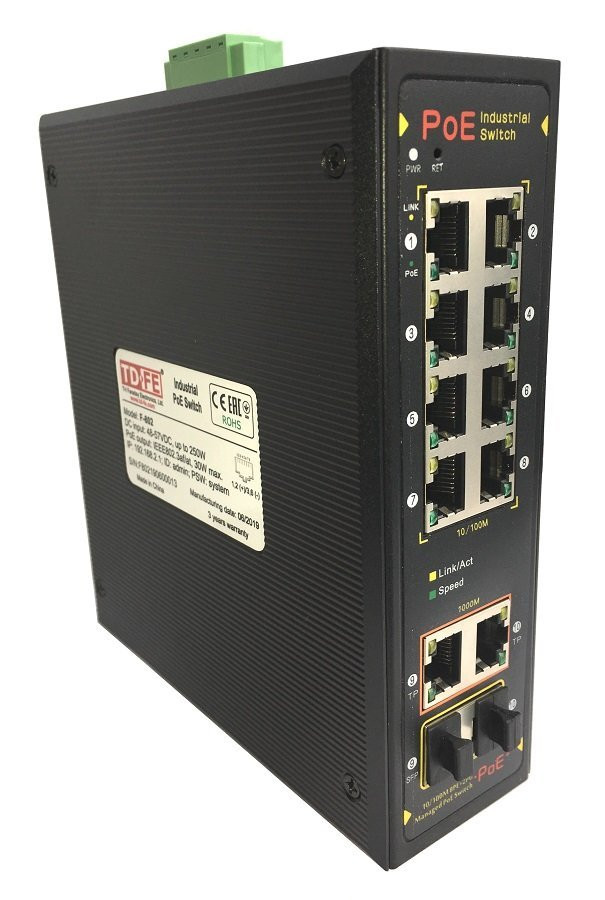 F-802 Коммутатор 8-портовый с PoE