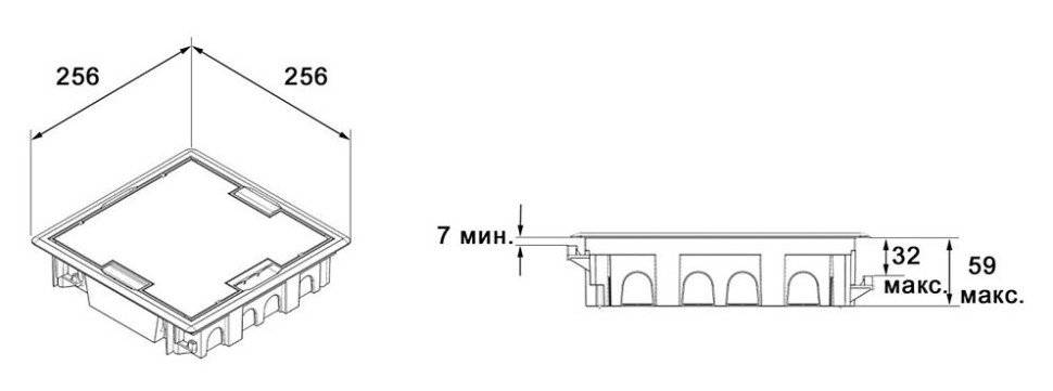 Люк - 16 модулей (8 розеток 45х45мм), антрацит (83008 CAT) Люк - 16 модулей