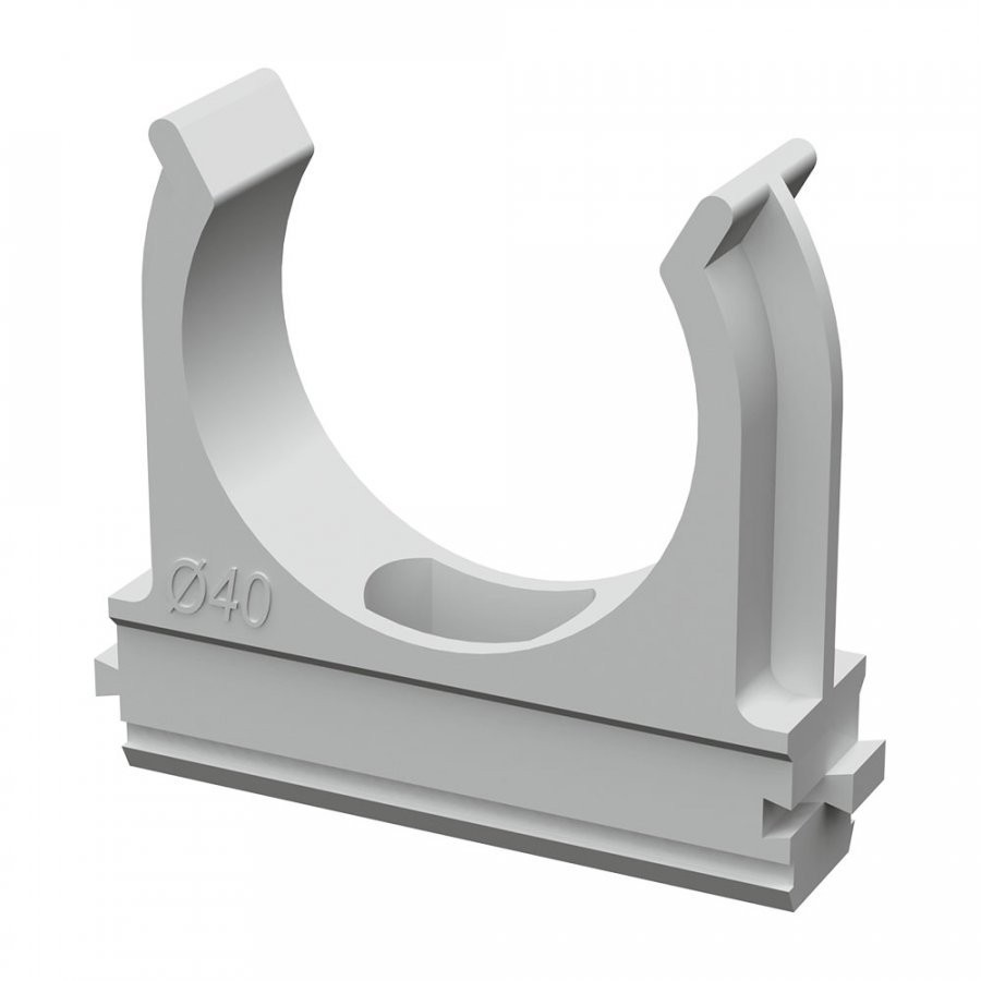 Крепеж-клипса для труб АБС-пластик в карт D40 (30 шт) (PR.0640) Крепление для труб ПВХ