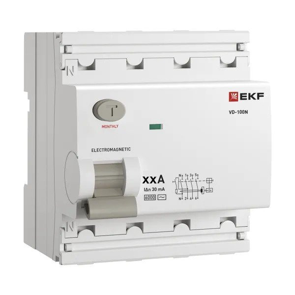 ВД-100N 4P 40А 300мА PROXIMA (E1046M40300) Выключатель дифференциального тока (УЗО)