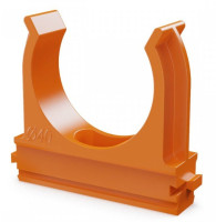 Крепёж-клипса для труб АБС-пластик оранжевая D40 (15 шт) (PR13.0106) Крепление для труб ПВХ
