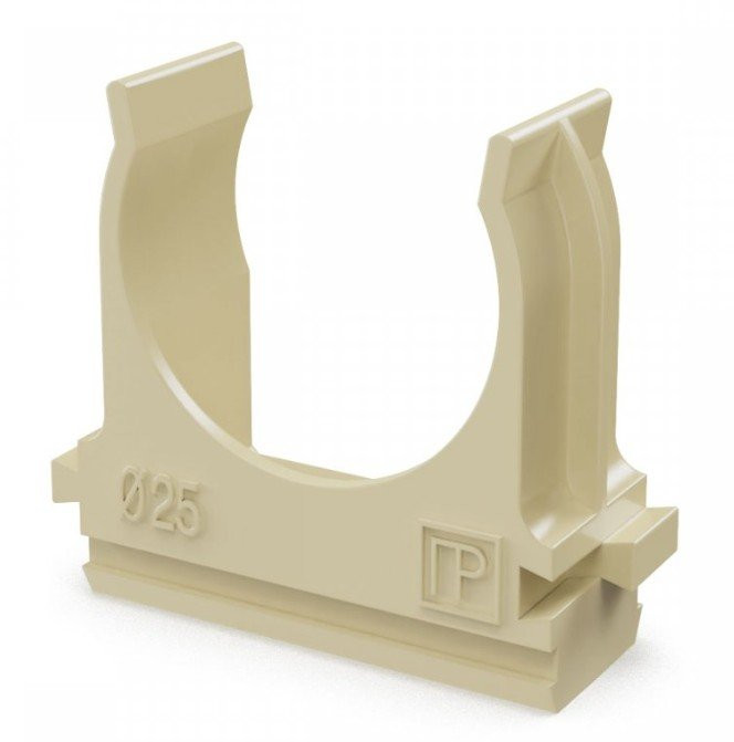 Крепёж-клипса для труб АБС-пластик сосна D25 (100 шт) (PR13.0050) Крепление для труб ПВХ