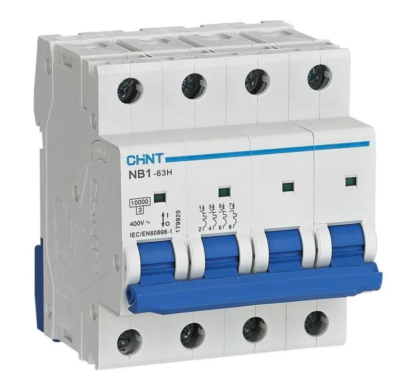 NB1-63H 4P 10А 10кА х-ка C (R) CHINT (179908) Автоматический выключатель