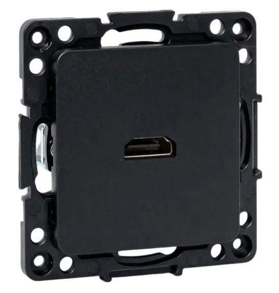 Стокгольм Механизм розетки HDMI черный (EZA00-327-10) Механизм розетки HDMI