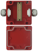 МКС "Мороз", 2ВК, с датчиком вскрытия корпуса (тампером), IP66/IP68, красный Коробка коммутационная металлическая