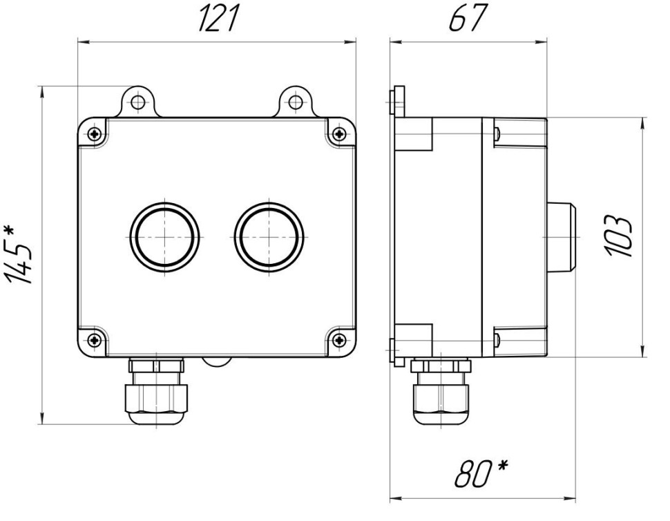 ПКУ-2 IP54 Пост кнопочный