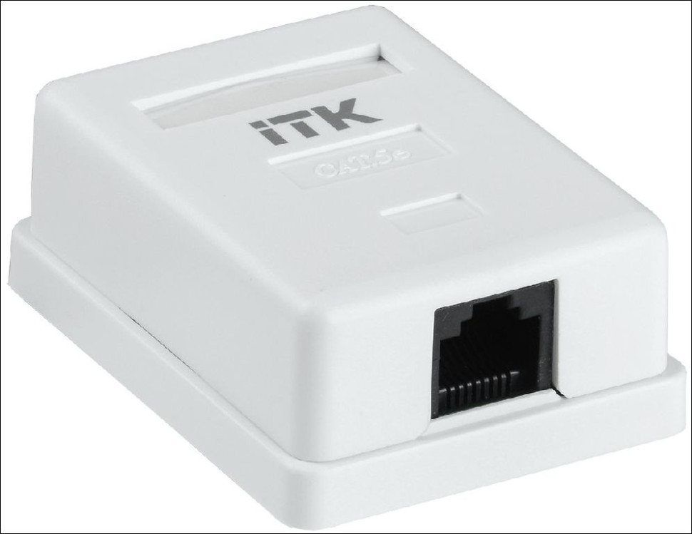 GENERICA Розетка информационная настенная RJ45 кат. 5Е UTP 1 порт (CS2-1C5EU-12-G)