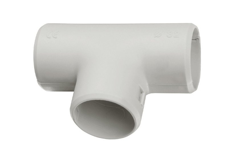 Тройник (2 части), для труб D16, серый (25шт) (41316-25) Тройник для труб