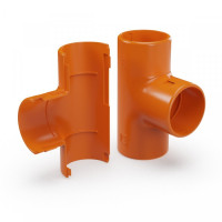 Тройник разборный оранжевый D32 мм (PR13.02487) Тройник