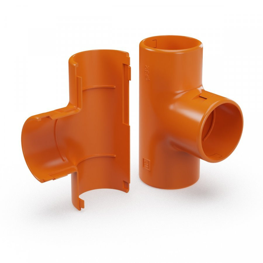 Тройник разборный оранжевый D32 мм (PR13.02487) Тройник