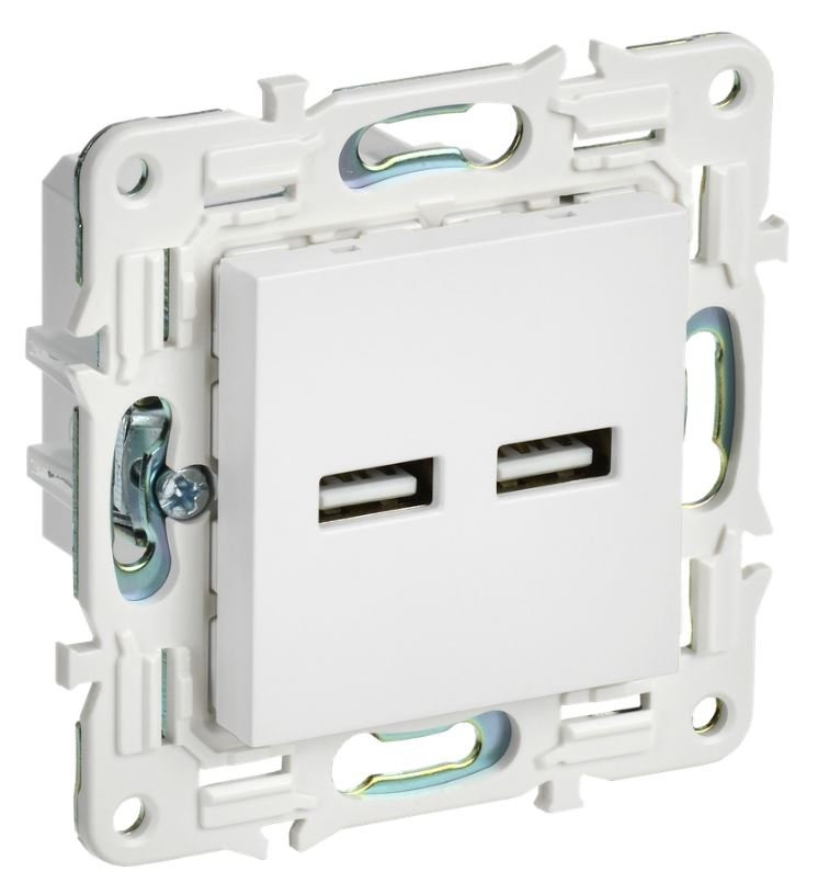 SKANDY Розетка USB A+A 3,1А SK-R15W скрытой установки арктический белый (SK-U21-D31-K01) Розетка USB