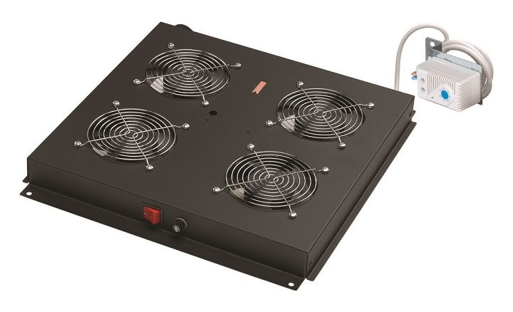 Вентиляторный блок 4-х модульный, 1,8м, черный (DR-452411) Вентиляторный блок для напольный и настенных шкафов