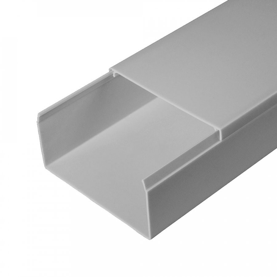 Короб 80х40 (Промрукав) (PR03.0079) Кабель-канал с двойным замком серый 80х40