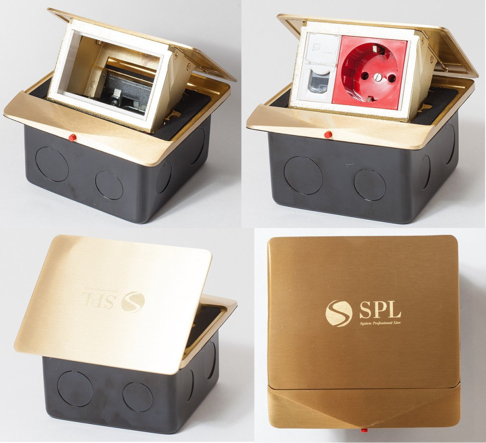 Люк на 1,5 поста (45х45), латунь, с металлической коробкой, IP44 (300001) Люк