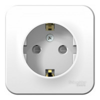 BLANCA розетка 1-местная с заземлением со шторками, открытой установки, белый (BLNRA011111) Розетка с изолированной пластиной