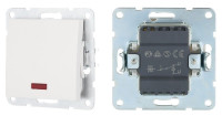 Переключатель 1-клавиша на 2 направления, c индикатором, белый LK60 (860404-1) Переключатель
