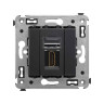 Розетка HDMI одинарная в стену, тип А-А, черный матовый, Avanti (4412253) Розетка HDMI одинарная в стену