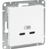 Механизм розетки USB-C - 2 шт, белый Эпика (UP1-SOW-2USBC) Механизм розетки USB