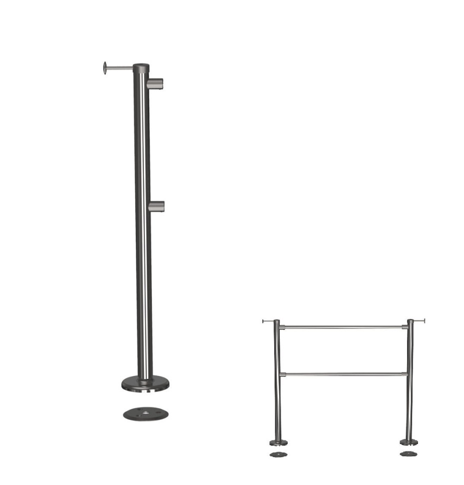 Ростов-Дон ОБ1/2-1 у ХРОМ Стойка быстросъемная (с муфтами под горизонтальную перемычку D32мм)