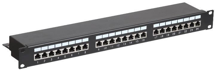 PP-1U-24P-5e-SH (201-004) Патч-панель 19" (1U) 24 порта RJ-45 кат.5е экранированная