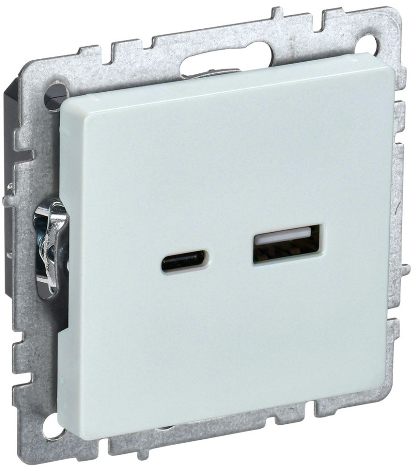 Розетка USB BRITE A+C 18Вт РЮ11-1-БрЖ скрытой установки жемчуг (BR-U22-018-K36) Розетка USB