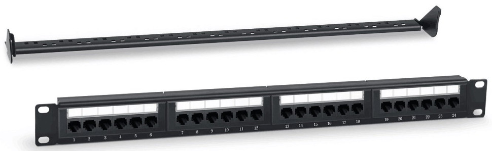 PP-1U-24P-6 (201-032) Патч-панель 19" (1U) 24 порта RJ-45 кат.6