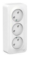BLANCA розетка 3-местная без заземления без шторок, открытой установки, белый (BLNRA000311) Розетка с изолированной пластиной