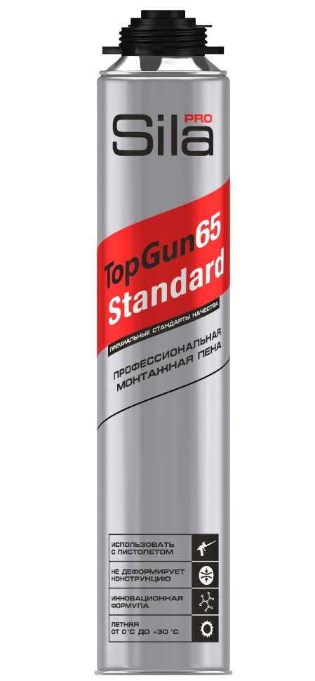Пена монтажная Sila Pro TopGun 65 STANDARD, 850 мл Пена монтажная профессиональная
