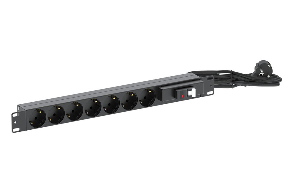 БР-7SCH-16А-AB16-Ш-3SCH (130411-02074) Блок розеток 19"