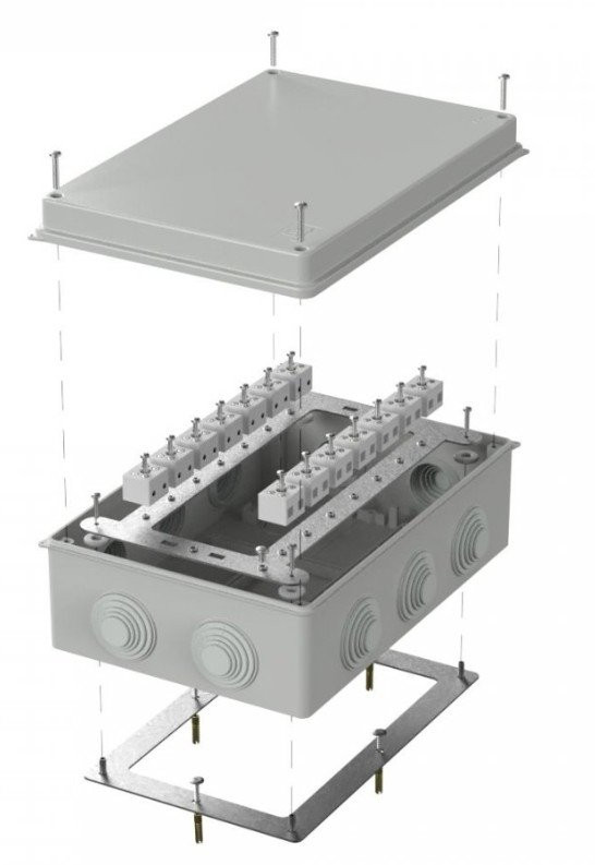 Коробка огнестойкая для о/п Е15-Е120 RAL7035 260х175х90 (40-0330-7035-FR6.0-28) (Промрукав) Коробка огнестойкая