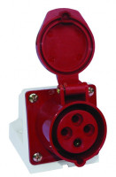 Розетка 124 стационарная 3Р+РЕ 32А 380В IP44 (SQ0602-0005) Розетка