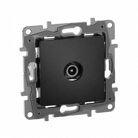 ETIKA розетка TV оконечная, скрытой установки, антрацит (672665) Розетка телевизионная TV