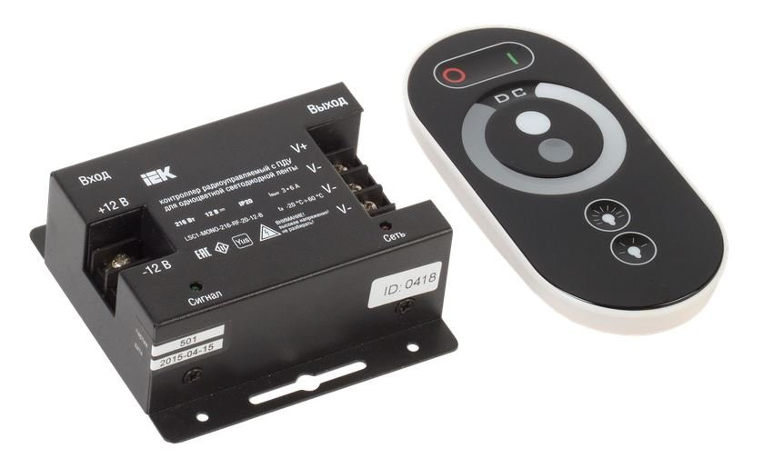 Контроллер с ПДУ радио MONO 3 канала 12В 6А 216Вт черный (LSC1-MONO-216-RF-20-12-B) Контроллер с ПДУ радио