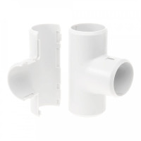 Тройник разборный белый D25 мм (PR13.02455) Тройник