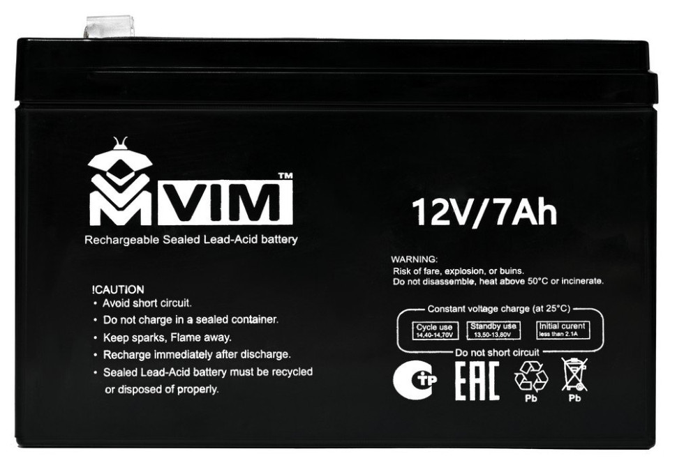 VM-BAT-12-7 Аккумулятор герметичный свинцово-кислотный