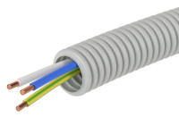 Труба ПВХ D16 + ПуВ 3х2,5 (ГОСТ+) (9V91650) Труба гофрированная с кабелем