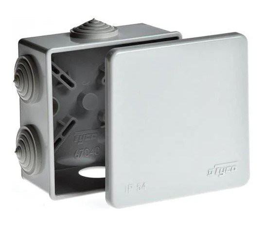 Коробка TYCO 85х85х40 (67040) Коробка ответвительная с 6 кабельными вводами