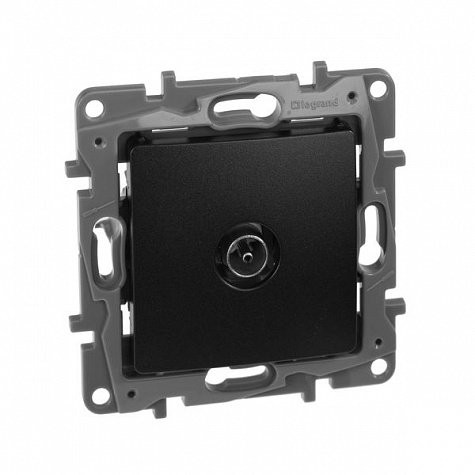 ETIKA розетка TV "звезда", скрытой установки, антрацит (672651) Розетка телевизионная TV